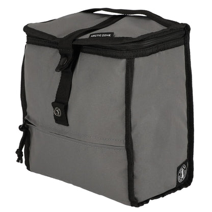 Front View of Gray Arctic Zone® Repreve® 6 Can Lunch Cooler