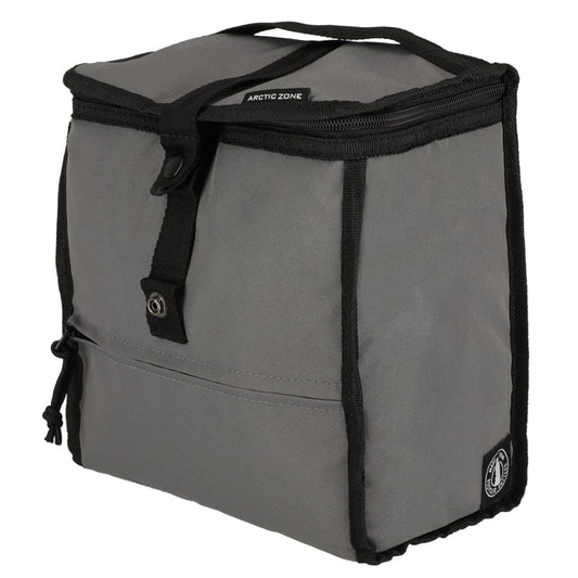 Front View of Gray Arctic Zone® Repreve® 6 Can Lunch Cooler