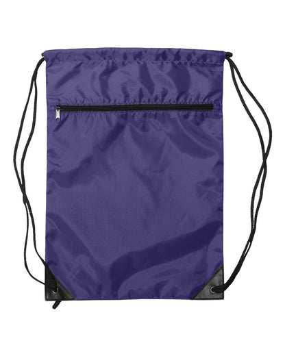 Zippered Drawstring Backpack - 8888