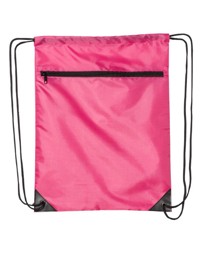 Zippered Drawstring Backpack - 8888