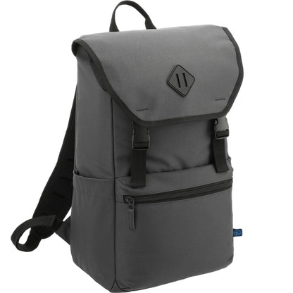 Front View of Gray Repreve® Ocean 15" Computer Rucksack