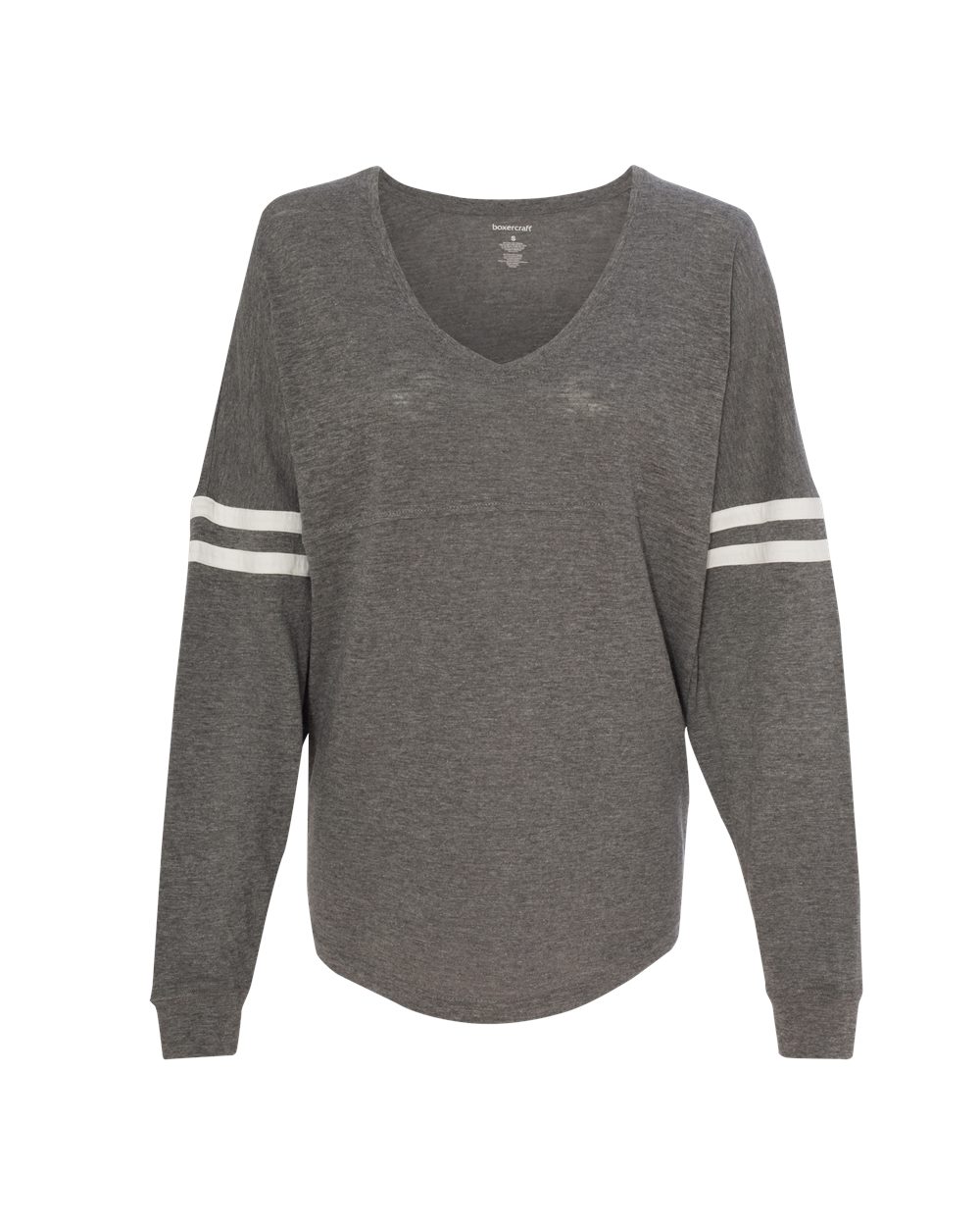 Women’s Slub Jersey Varsitee V-Neck Long Sleeve T-Shirt - T17