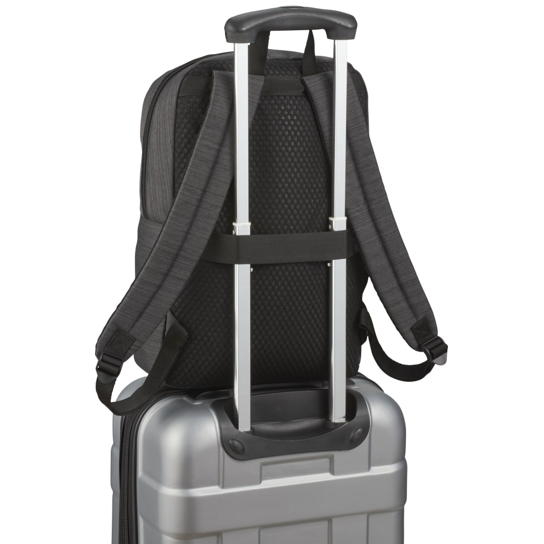 Front View of Gray NBN Whitby Slim 15" Computer Backpack w/ USB Port