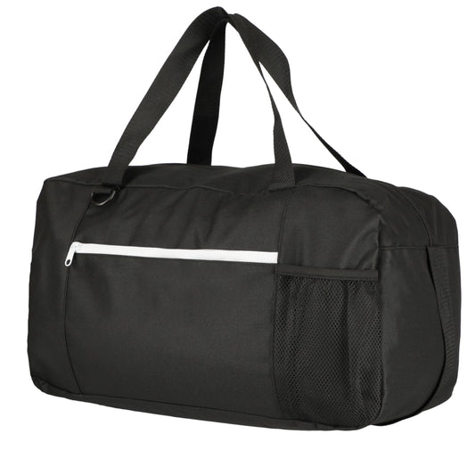 Front View of Black Pacific Recycled Duffle Bag