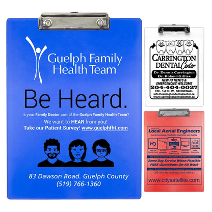 Trans Red “McQuary” Letter Size Clipboard with Metal Spring Clip