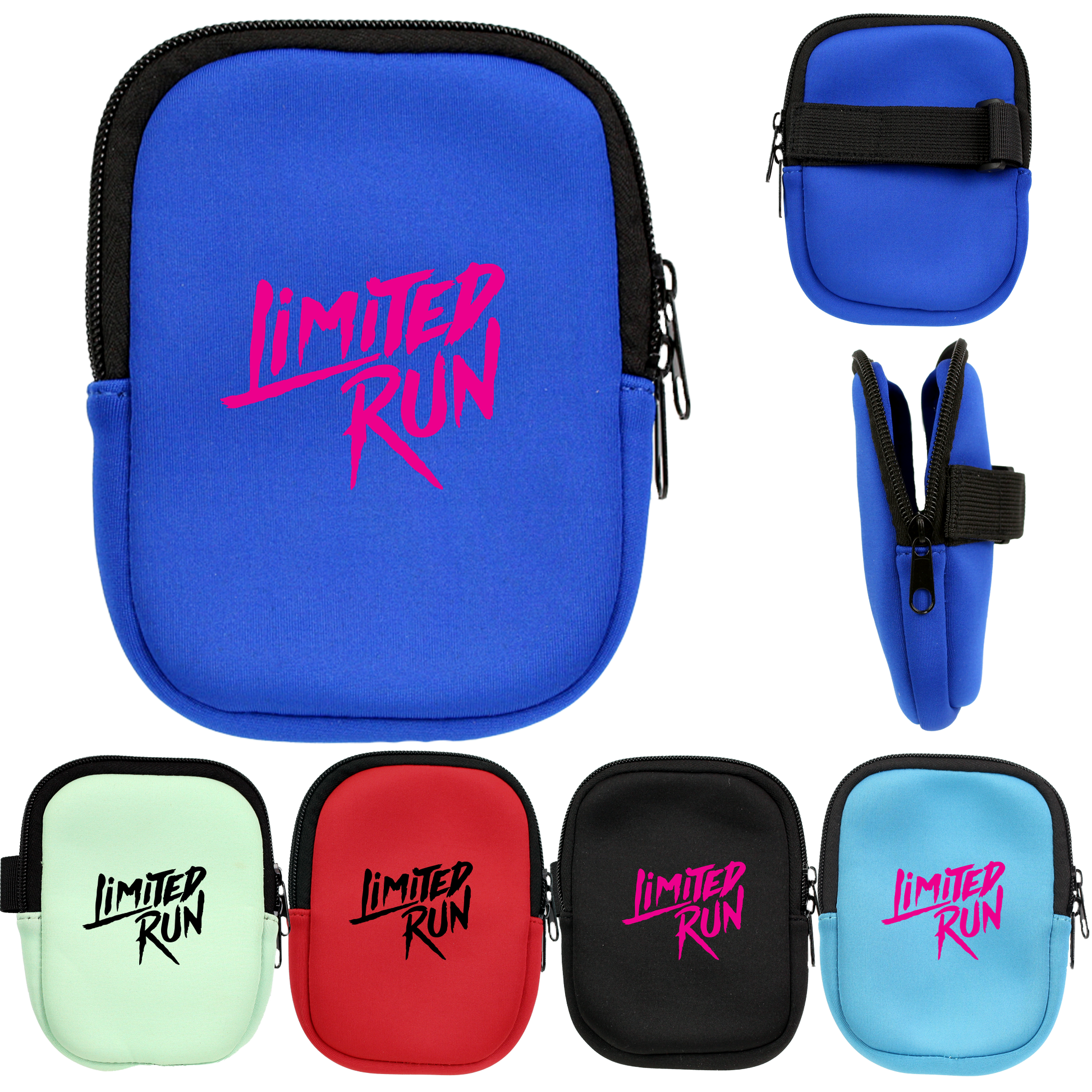 Azure Blue 3.9"H x 5.7"W Recycled Water Bottle Pouch