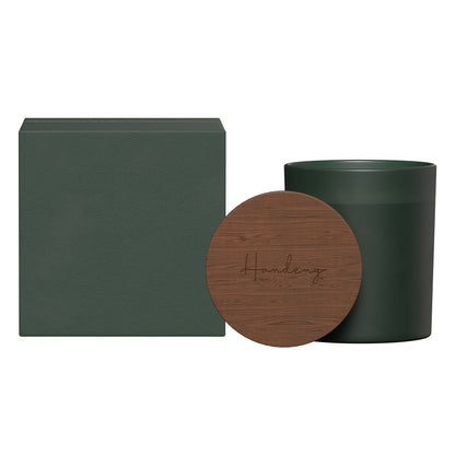 Summit glass candle with acacia wood lid