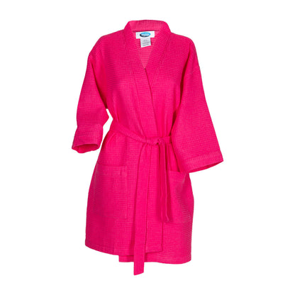 Thigh Length Waffle Weave Kimono Robe XXL Size