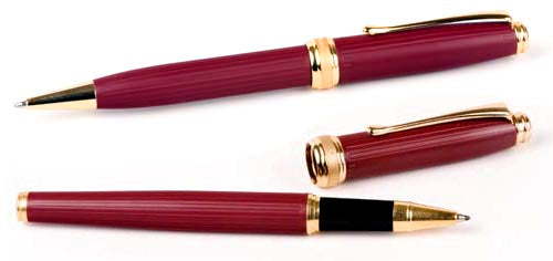 Inluxus Executive Style Ballpoint Pen & Rollerball Pen Set with Gold Appointments