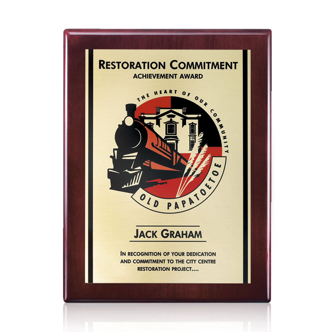 Oakleigh/AstroSub Plaque - Rosewood/Gold