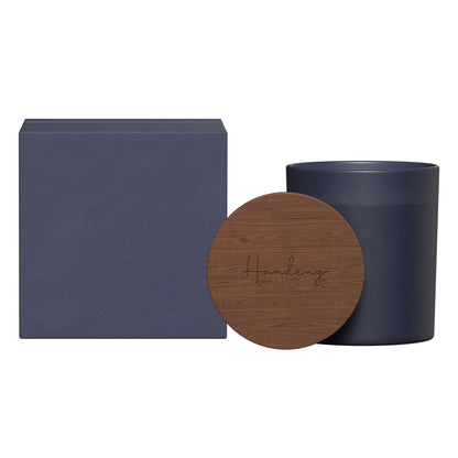 Summit glass candle with acacia wood lid