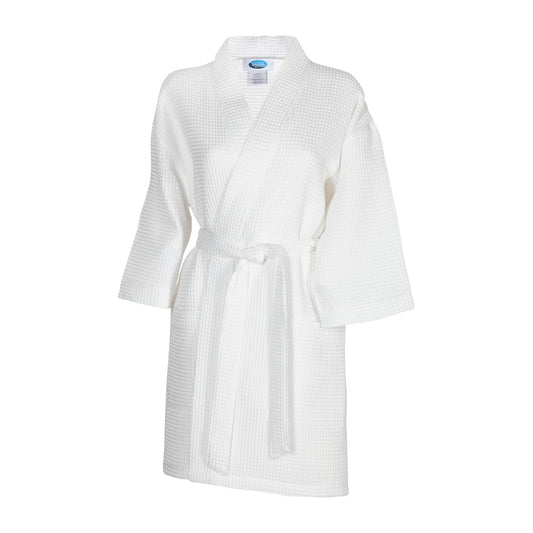 Thigh Length Waffle Weave Kimono Robe XXL Size