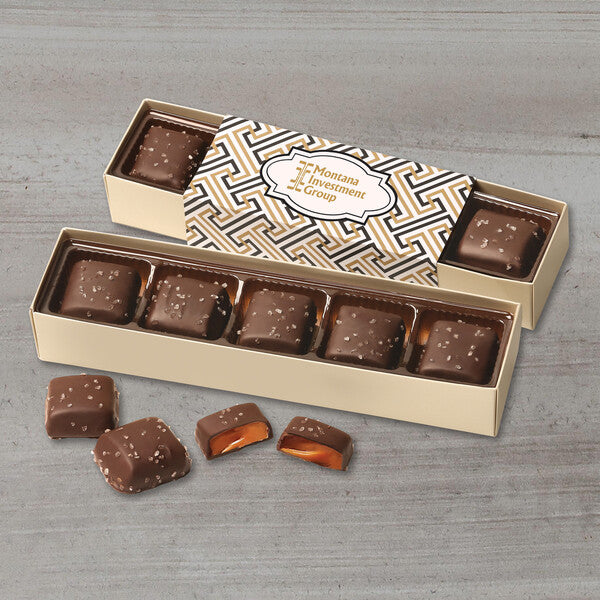 Chocolate Sea Salt Caramels Flight with Zigzag Wrap