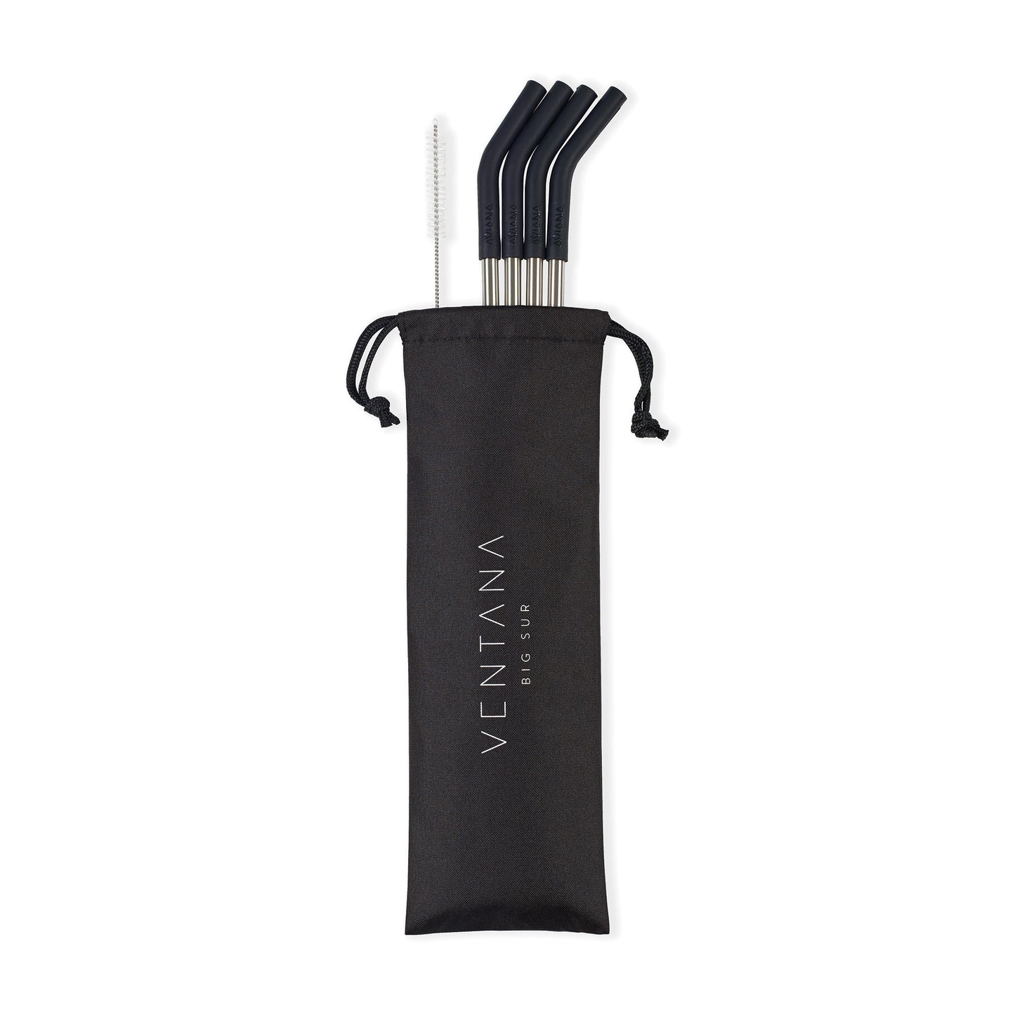 Black Aviana™ Poppy 4-Pack Stainless Straw Set
