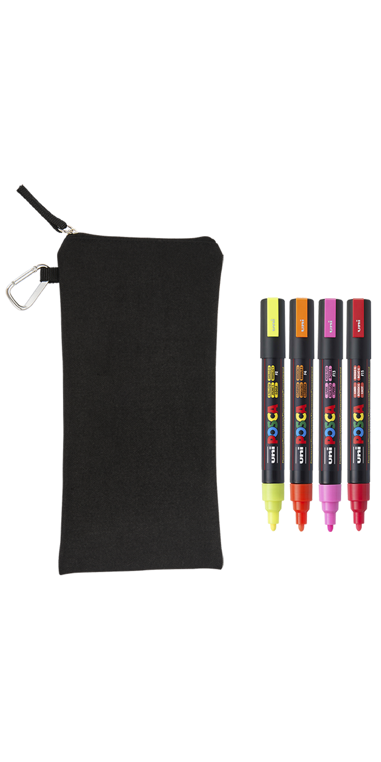 POSCA 4 Piece Neon Marker Set with Bag