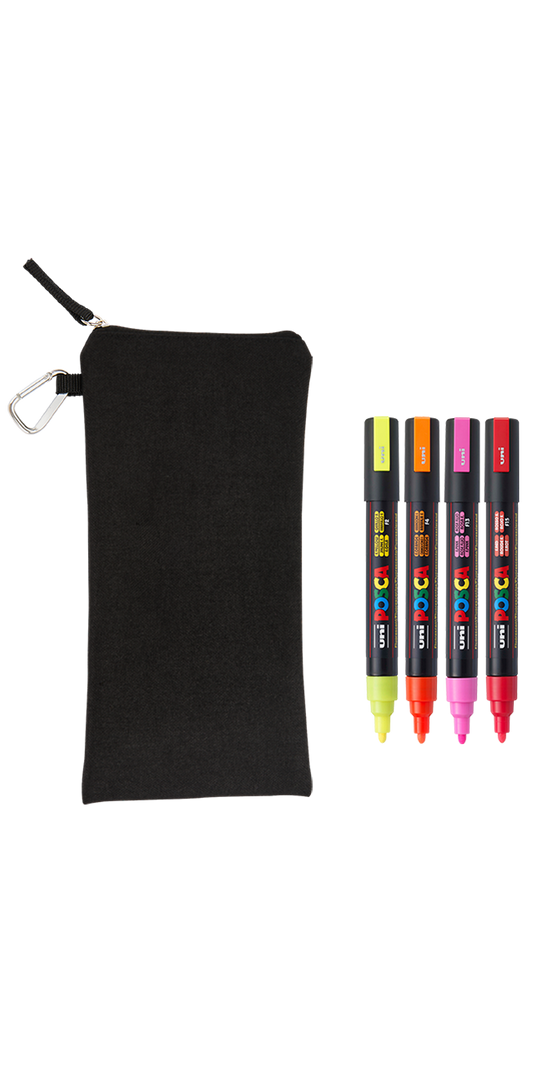 POSCA 4 Piece Neon Marker Set with Bag