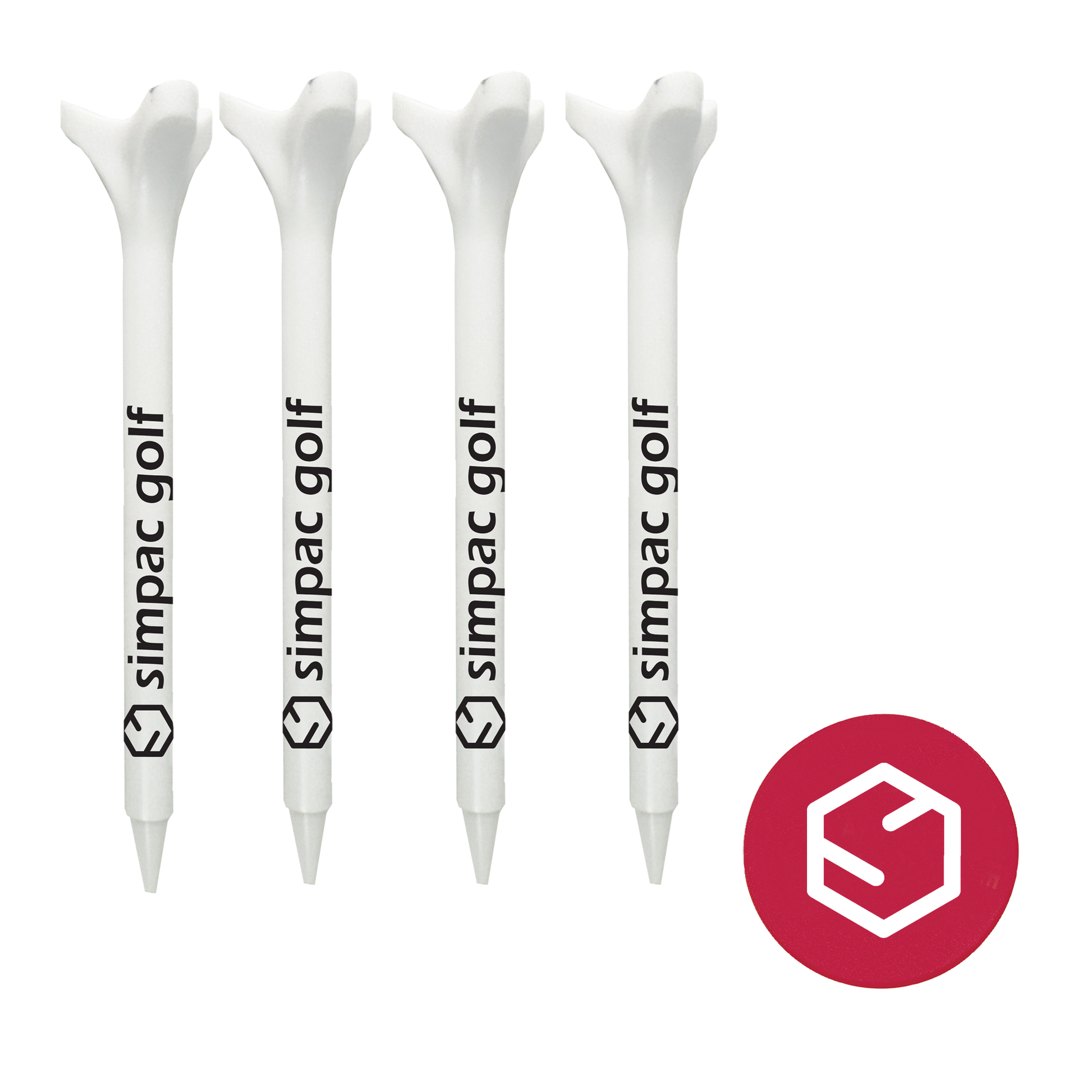 4 - 2-3/4" Bio-Composite Golf Tees with 1 Ball Marker