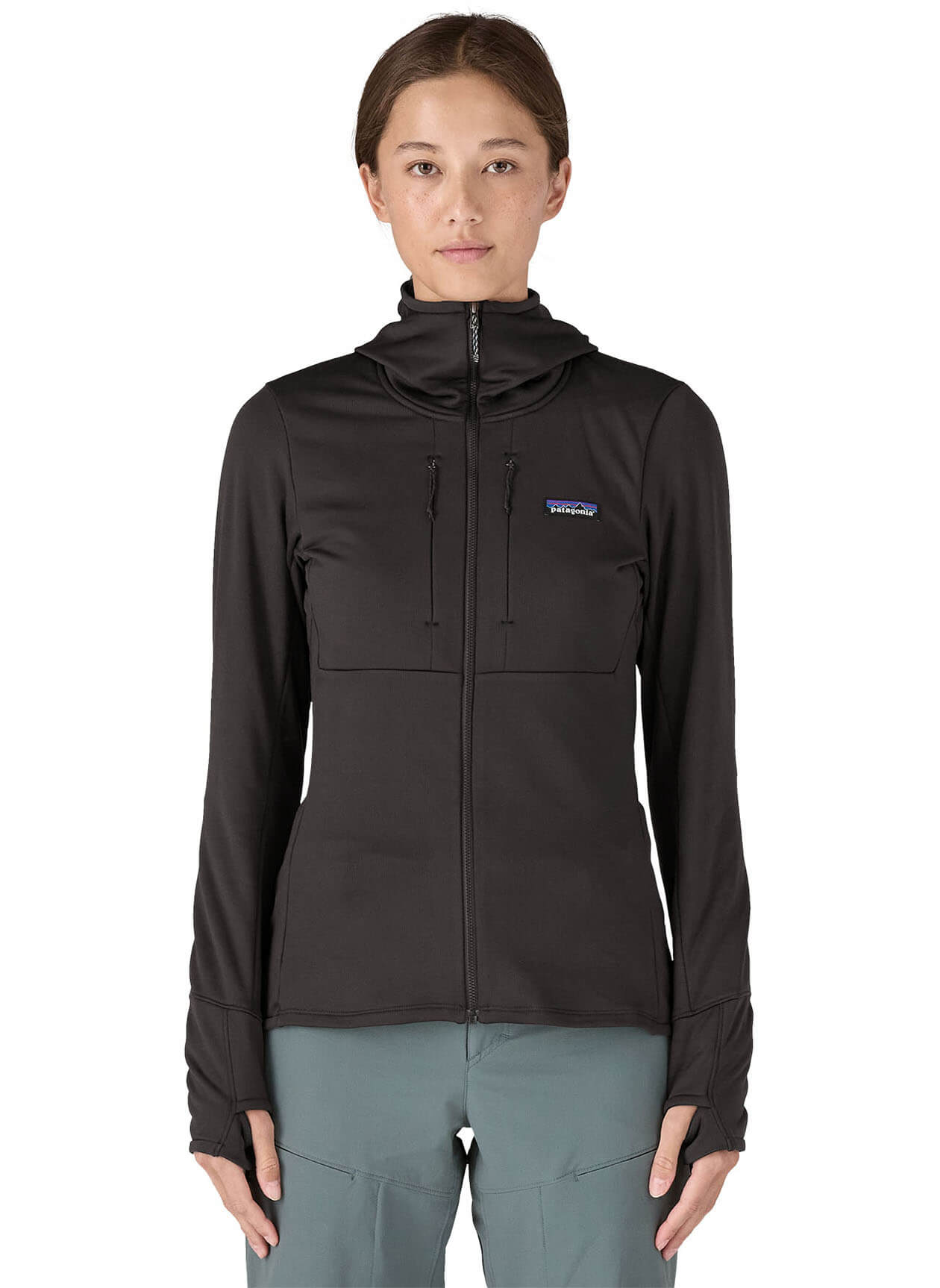 Patagonia Women's R1 Thermal Full-Zip Hoody - Black - XXS