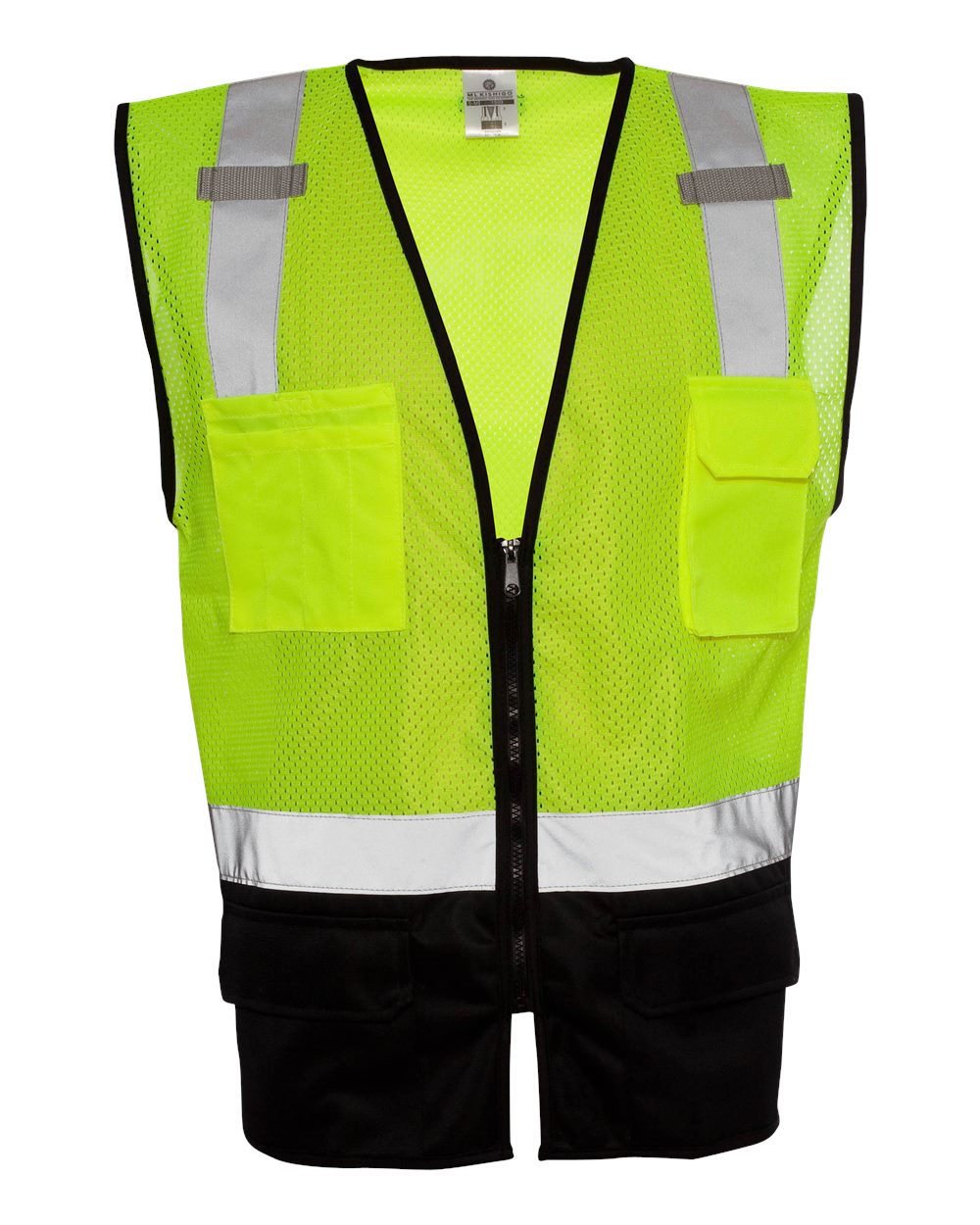 Unisex Black Bottom Mesh Class 2 Vest - 1509