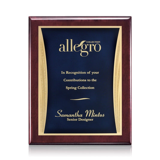 Oakleigh/Showtime Plaque - Rosewood/Blue