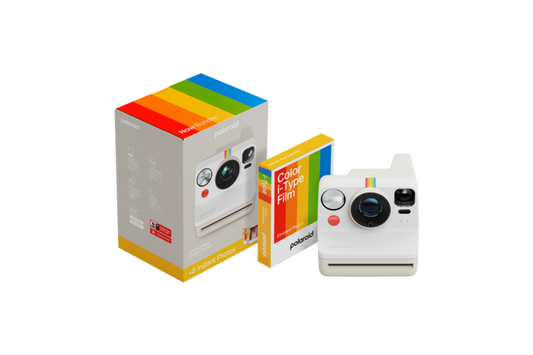 Polaroid Now Gen 3 i-Type Instant Camera + Film Bundle - Pebble White