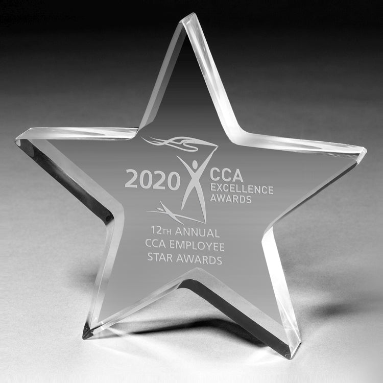 Laser Engraved Acrylic Star Paperweight (5"x 5"x 1")