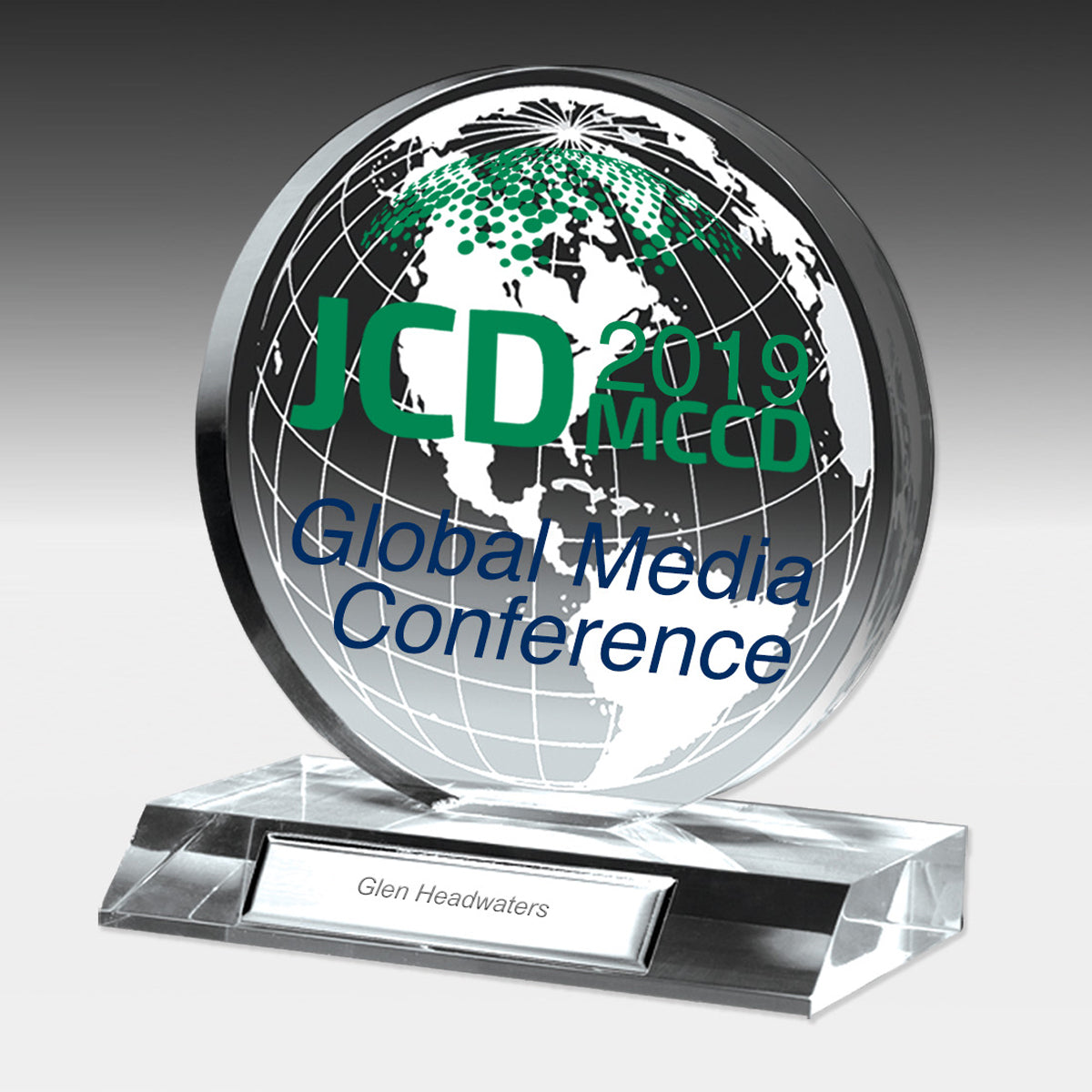 Laser Engraved Globe Award - 6" Dia