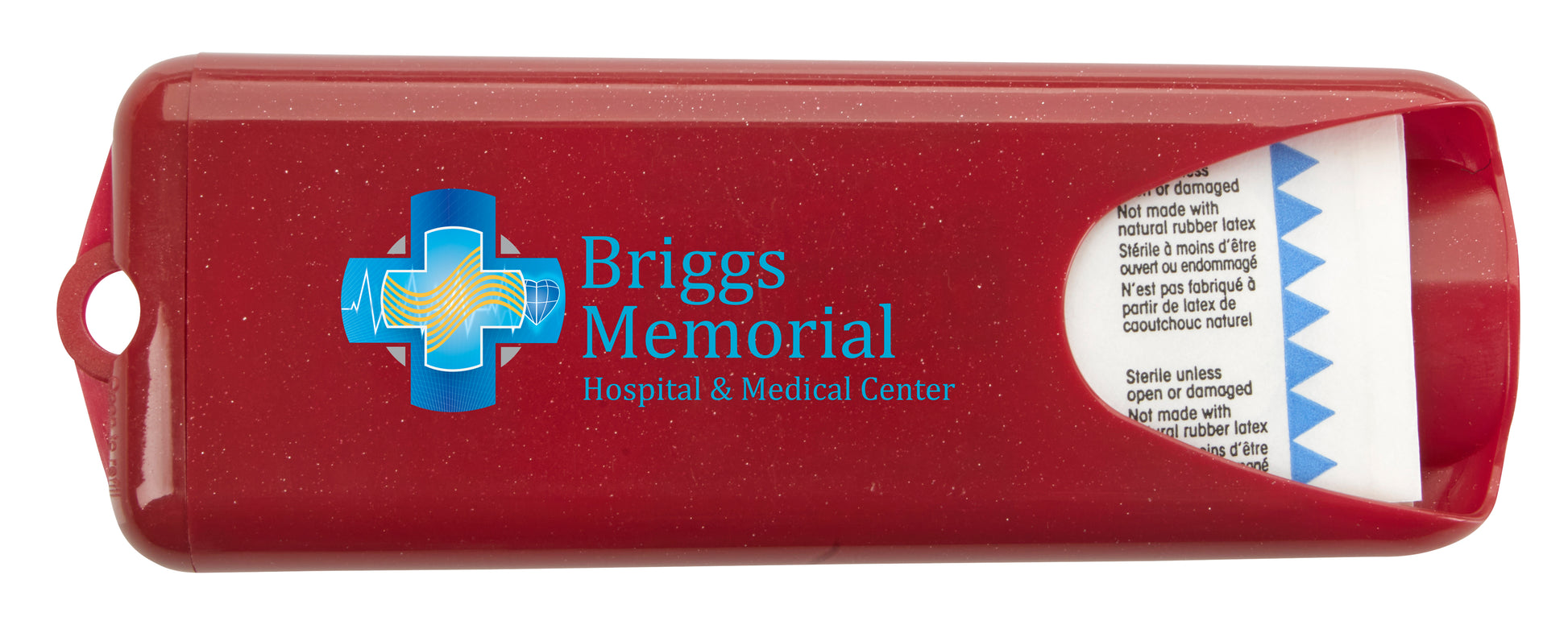 Front View of Metallic Blue Good Value™ Nuvo Bandage Dispenser with Clear Bandages