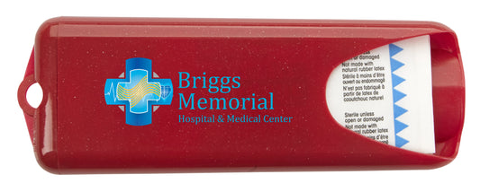 Front View of Metallic Blue Good Value™ Nuvo Bandage Dispenser with Clear Bandages