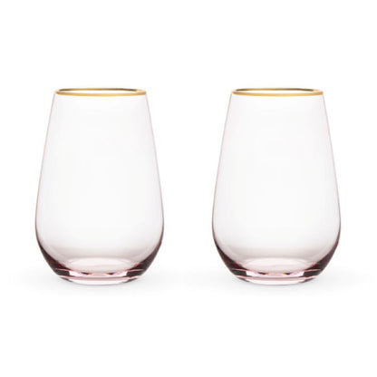 Twine Living® Rose Crystal Stemless Wine Glass