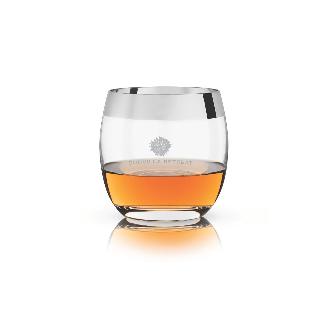 Viski® Chrome Rim Crystal Tumbler