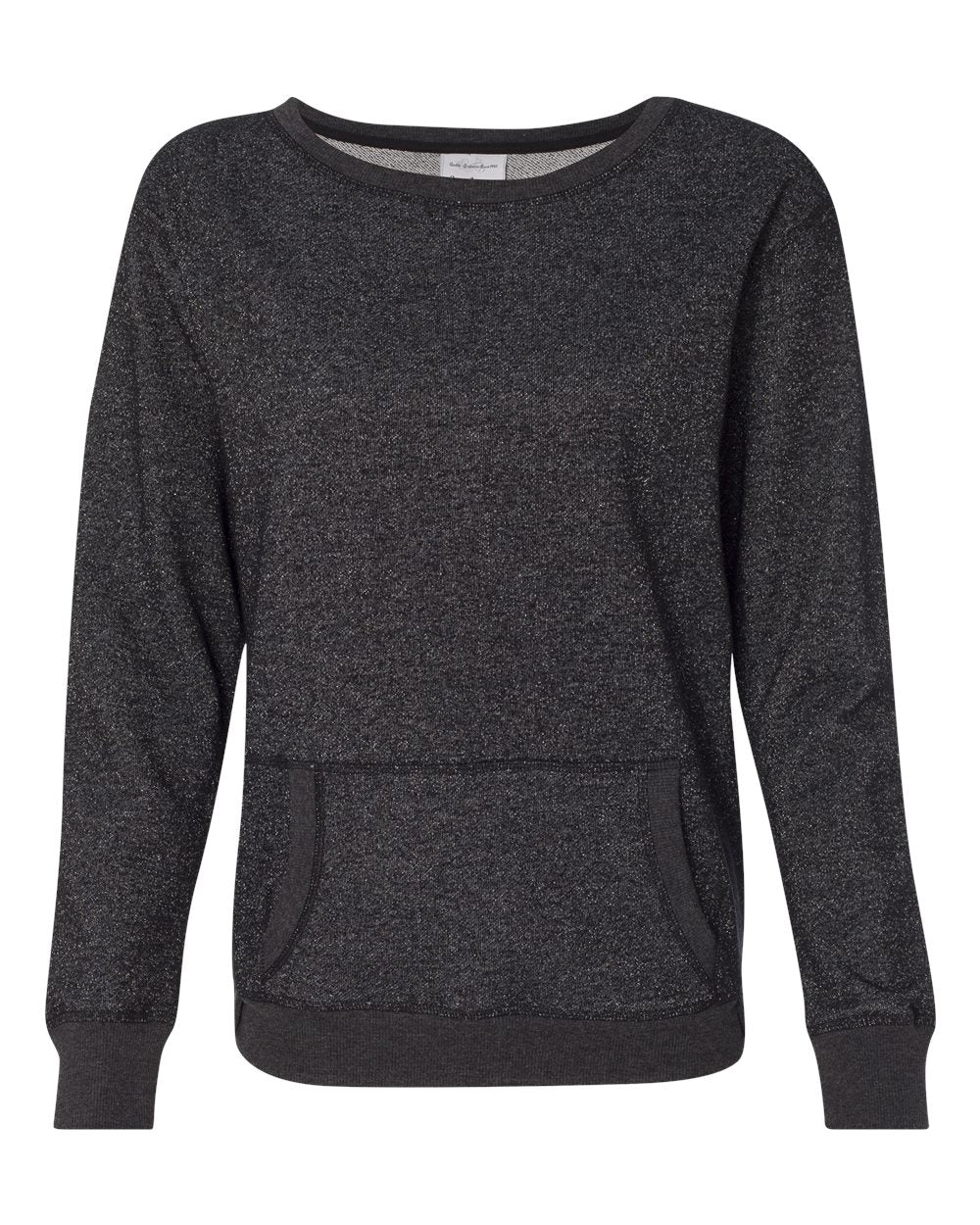 Women’s Glitter French Terry Wide Neck Sweatshirt - 8867