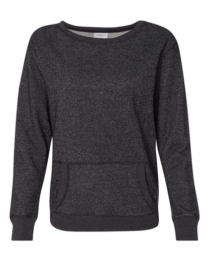Women’s Glitter French Terry Wide Neck Sweatshirt - 8867