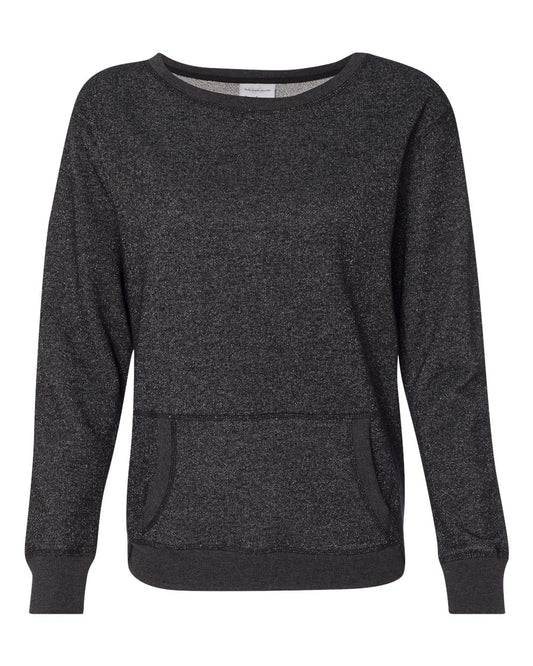 Women’s Glitter French Terry Wide Neck Sweatshirt - 8867
