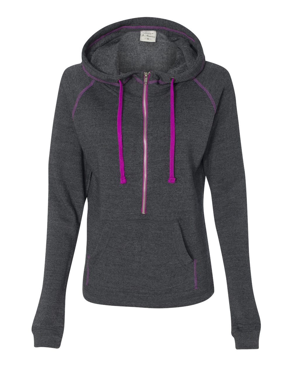 Women's Triblend Half-Zip Hooded Sweatshirt - 8876