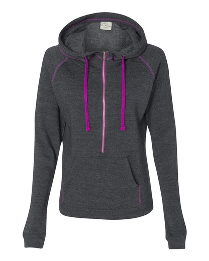 Women's Triblend Half-Zip Hooded Sweatshirt - 8876