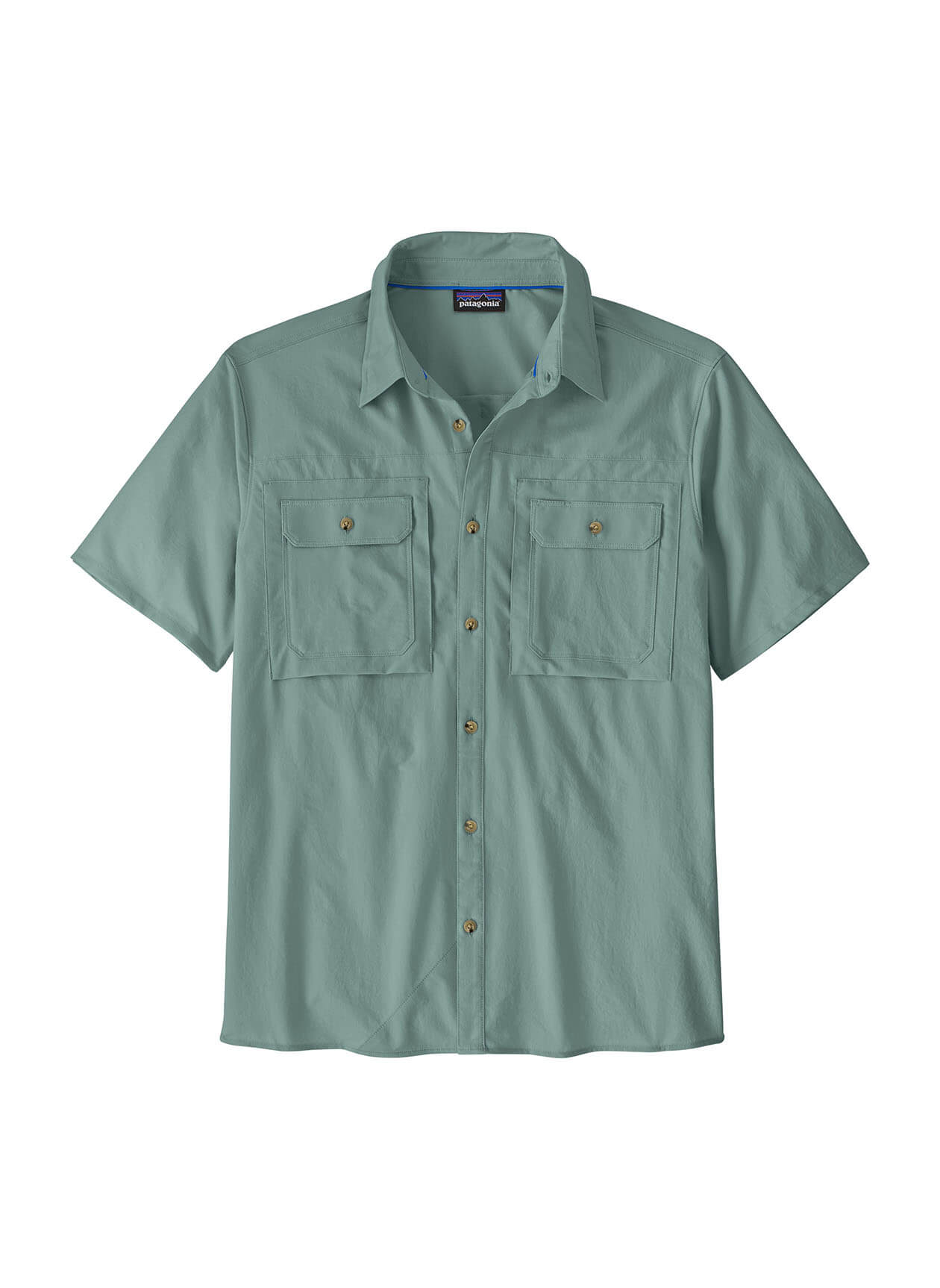 Patagonia Men's Self Guided Short-Sleeve Sun Shirt - Marmot Field: Beeswax Tan - SM