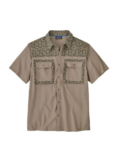 Patagonia Men's Self Guided Short-Sleeve Sun Shirt - Marmot Field: Beeswax Tan - SM