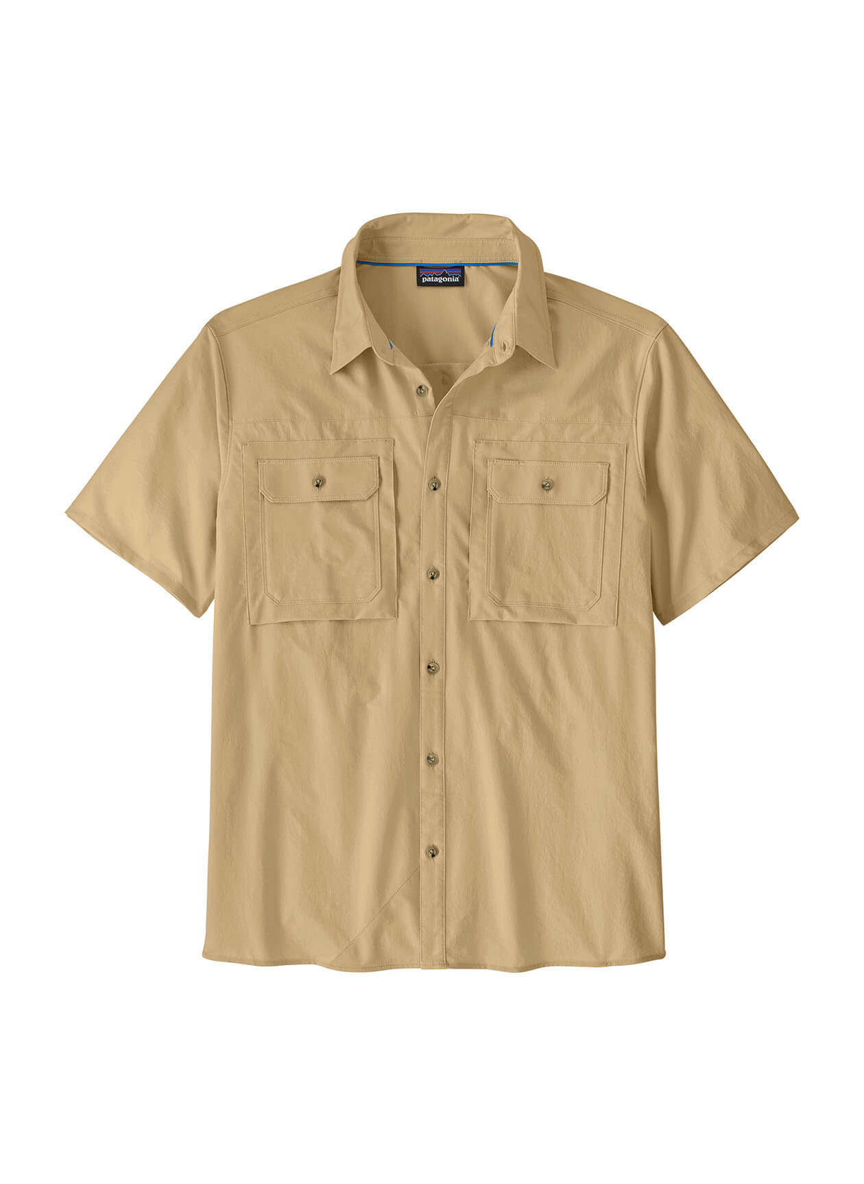 Patagonia Men's Self Guided Short-Sleeve Sun Shirt - Marmot Field: Beeswax Tan - MD
