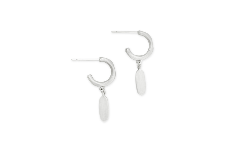 Kendra Scott Fern Huggie Bright Silver Earrings