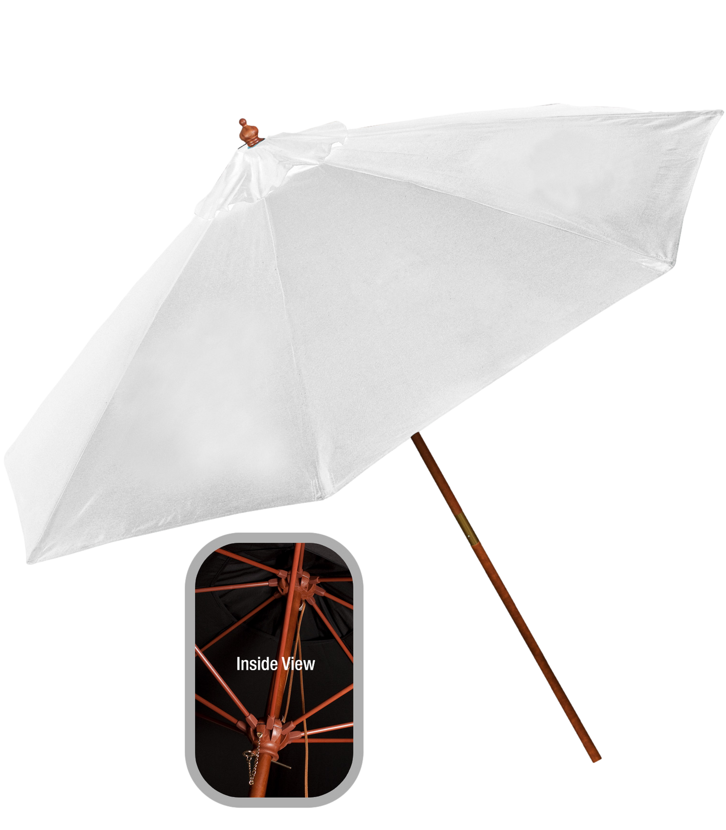 9' Wooden Market Umbrella