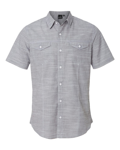 Men's Textured Solid Short Sleeve Shirt - 9247