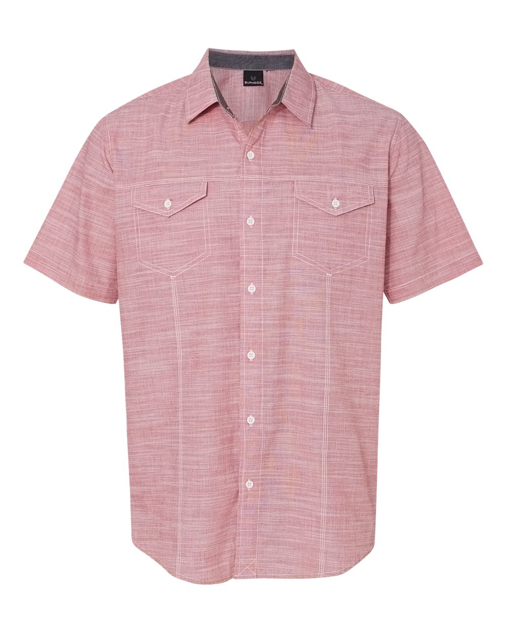 Men's Textured Solid Short Sleeve Shirt - 9247