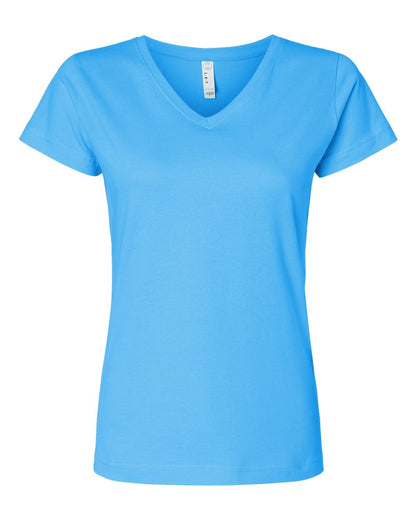 Women's Fine Jersey V-Neck Tee - 3507