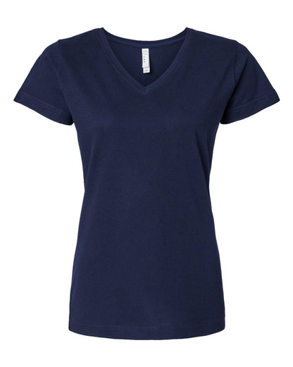Women's Fine Jersey V-Neck Tee - 3507