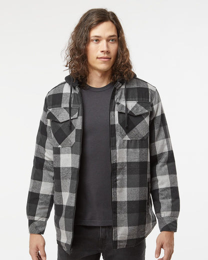 Men's Quilted Flannel Hooded Jacket - 8620