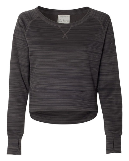 Women's Odyssey Striped Performance Fleece Hi-Low Crewneck Sweatshirt - 8663