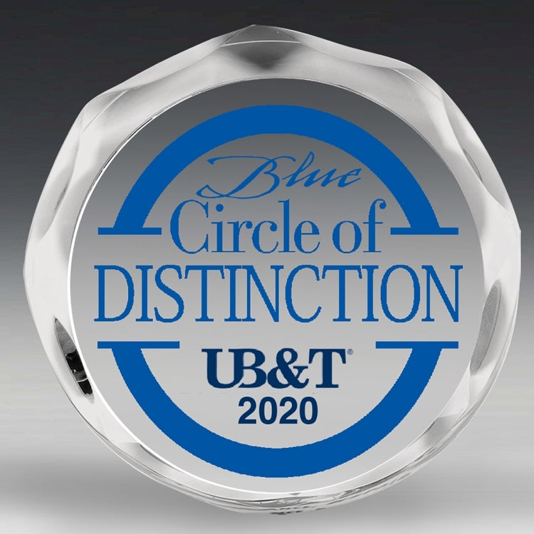 Laser Engraved Scalloped Circle Paperweight Award - 4” dia x 3/4”