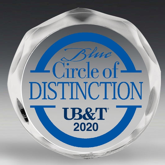 Laser Engraved Scalloped Circle Paperweight Award - 4” dia x 3/4”