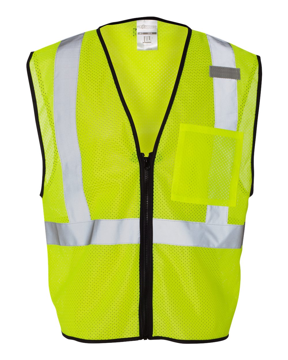 Unisex Single Pocket Zipper Mesh Class 2 Vest - 1519-1520